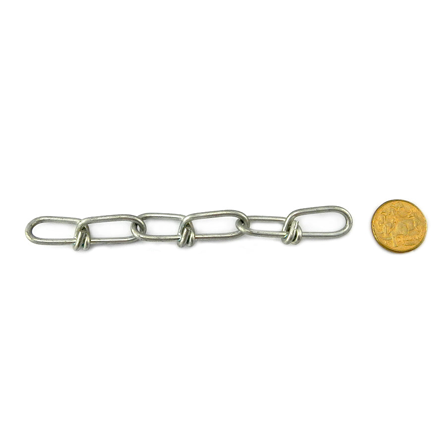 Knotted Dog Chain, Zinc Plated, size 3mm. Chain by the metre. Australia wide delivery. Commercial Chain Australia wide.