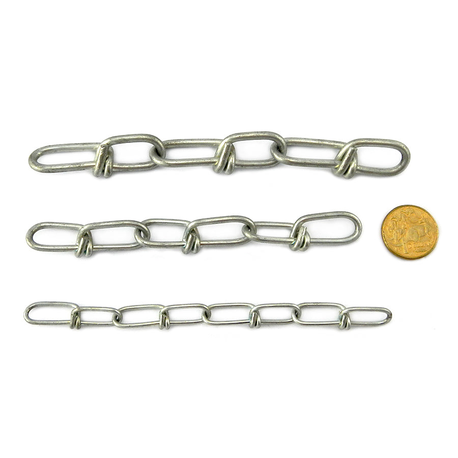 Knotted Dog Chain, Zinc Plated. Sizes: 2.00mm, 3.00mm and 3.8mm. By The Metre. Australia wide delivery.