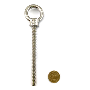 Lifting Eye Bolt - Stainless Steel - 10mm x 120mm Thread. Australia.