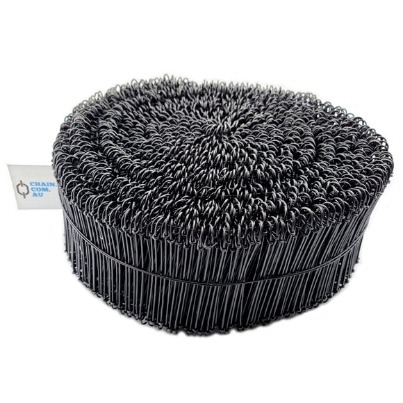 black loop ties, (also known as bag ties and rod ties) size 150mm long on a roll, qty 2,000. Australia.