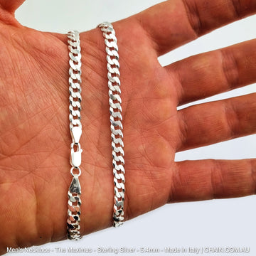 Men's Chain Necklace - The Maximus - Sterling Silver - 5.4mm - Made in Italy. Australia wide shipping. Shop jewellery chain chain.com.au