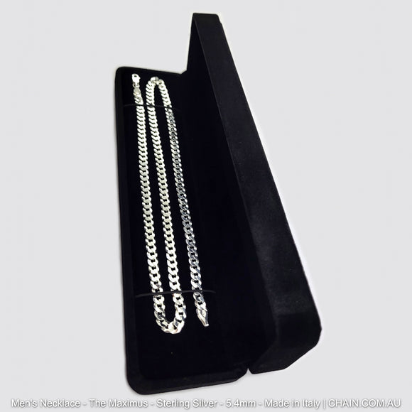 Men's Chain Necklace - The Maximus - Sterling Silver - 5.4mm - Made in Italy. Australia wide shipping. Shop jewellery chain chain.com.au