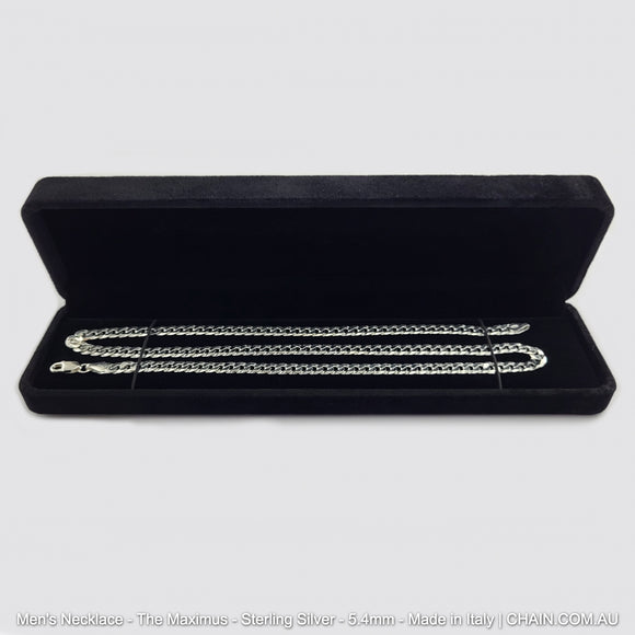 Men's Chain Necklace - The Maximus - Sterling Silver - 5.4mm - Made in Italy. Australia wide shipping. Shop jewellery chain chain.com.au