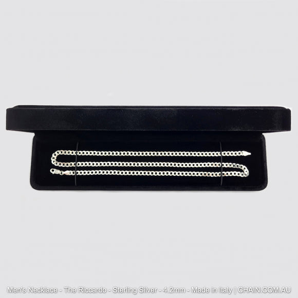 Men's Chain Necklace - The Riccardo - Sterling Silver - 4.2mm - Made in Italy. Australia wide shipping. Shop jewellery chain chain.com.au
