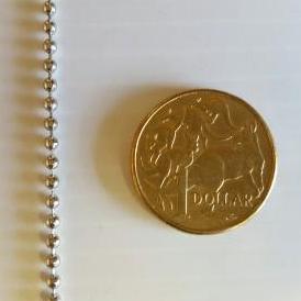 Decorative ball chain in a nickel finish, size 2.4mm on a 500-metre reel.
