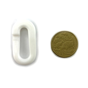 Plastic Chain Connecting Link - White - 6mm. Melbourne Australia.