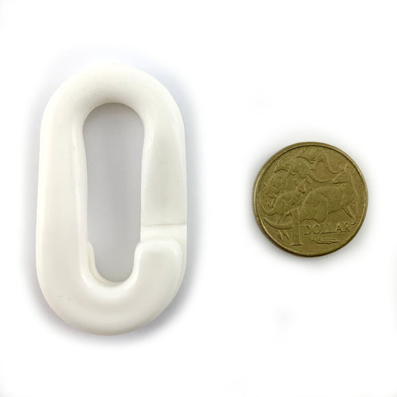 Plastic Chain Connecting Link - White - 8mm. Melbourne Australia.