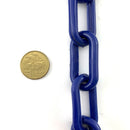 Blue plastic chain UV stabilised, size 8mm on a 30-metre reel. Melbourne, Australia.