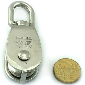 Pulley - Single Pulley in Stainless Steel size 25mm. Melbourne Australia.