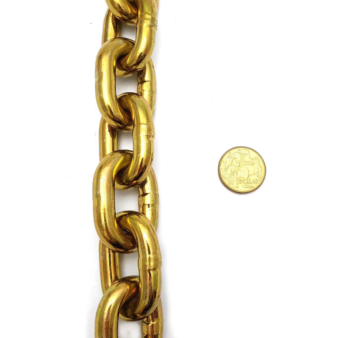 Hardened security chain, size: 10mm, order by the metre with a minimum order of 1 metre.