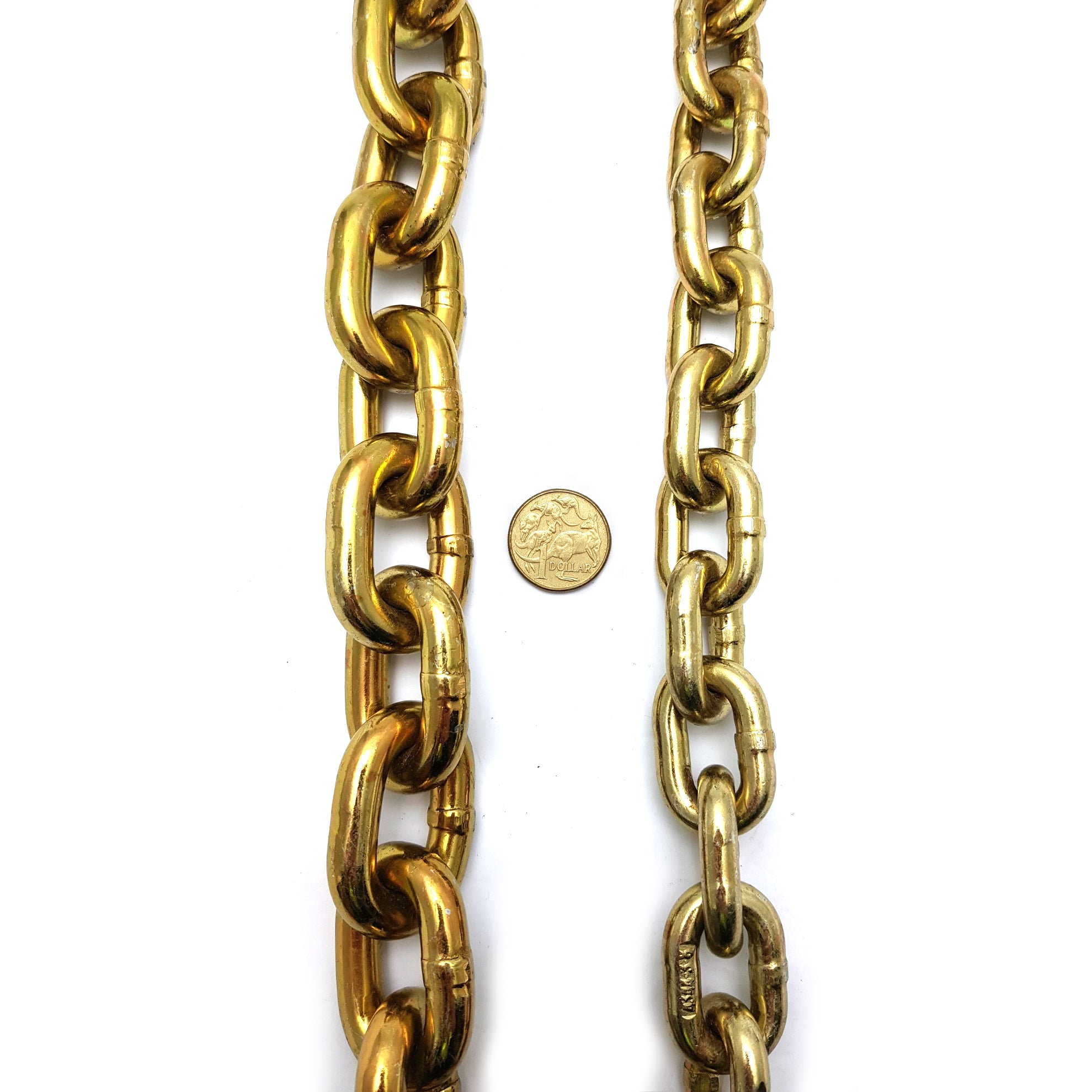 Hardened security chain, size: 10mm & 8mm x 50cm long. Melbourne, Australia.