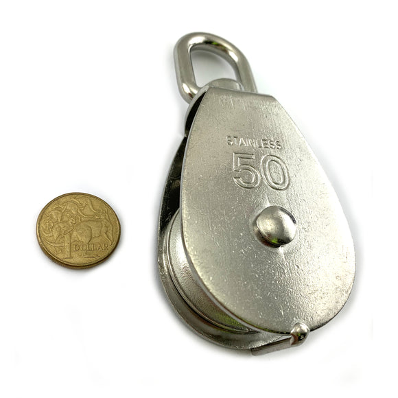 Pulley - Single Pulley - Stainless Steel - 50mm. Melbourne Australia.