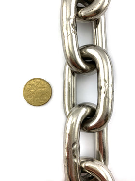 Stainless Steel Welded Link Chain - 13mm - By The Metre. Australia.