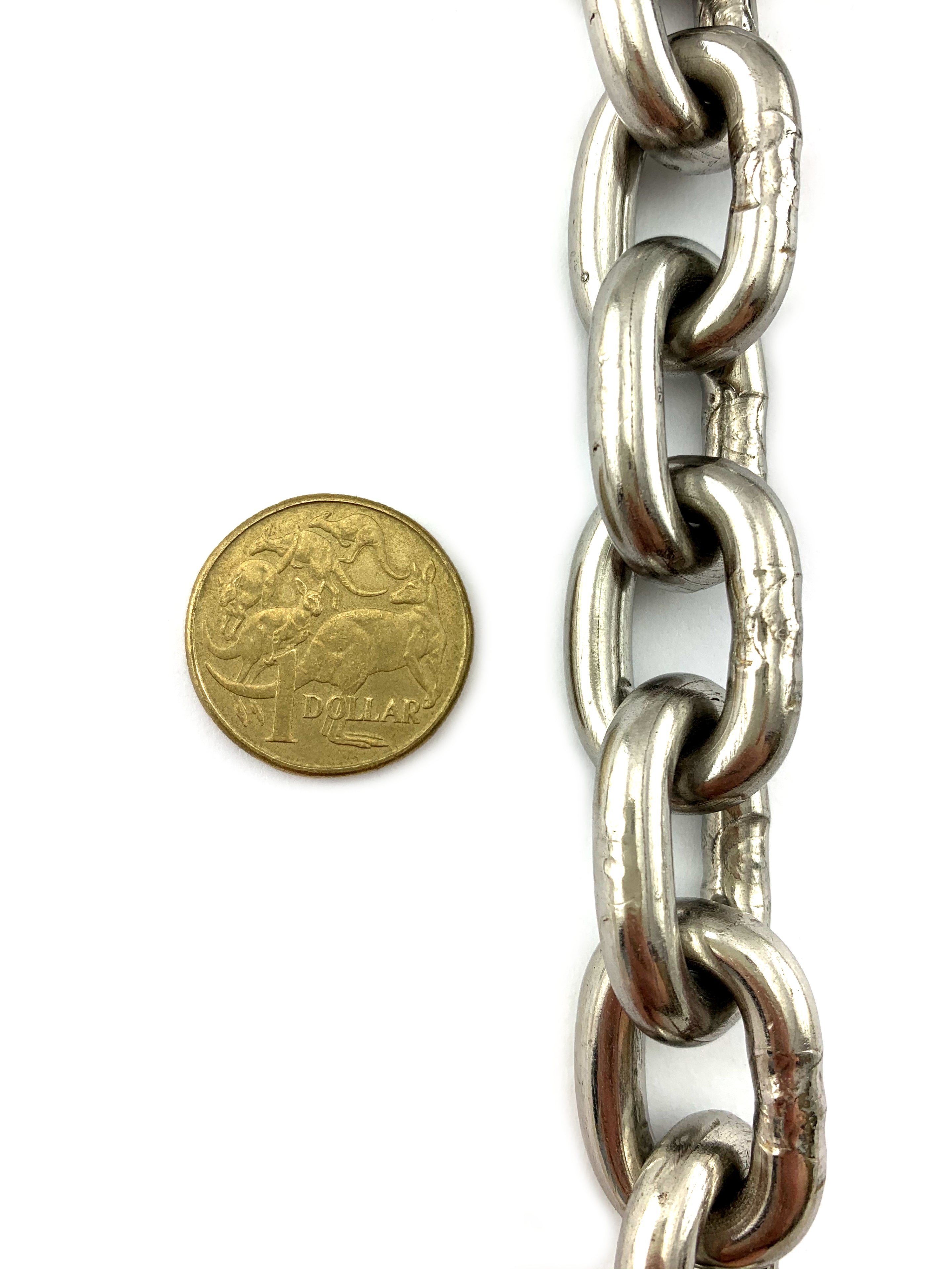 6mm Stainless Steel Welded Short Link Chain. By The Metre. Australia.