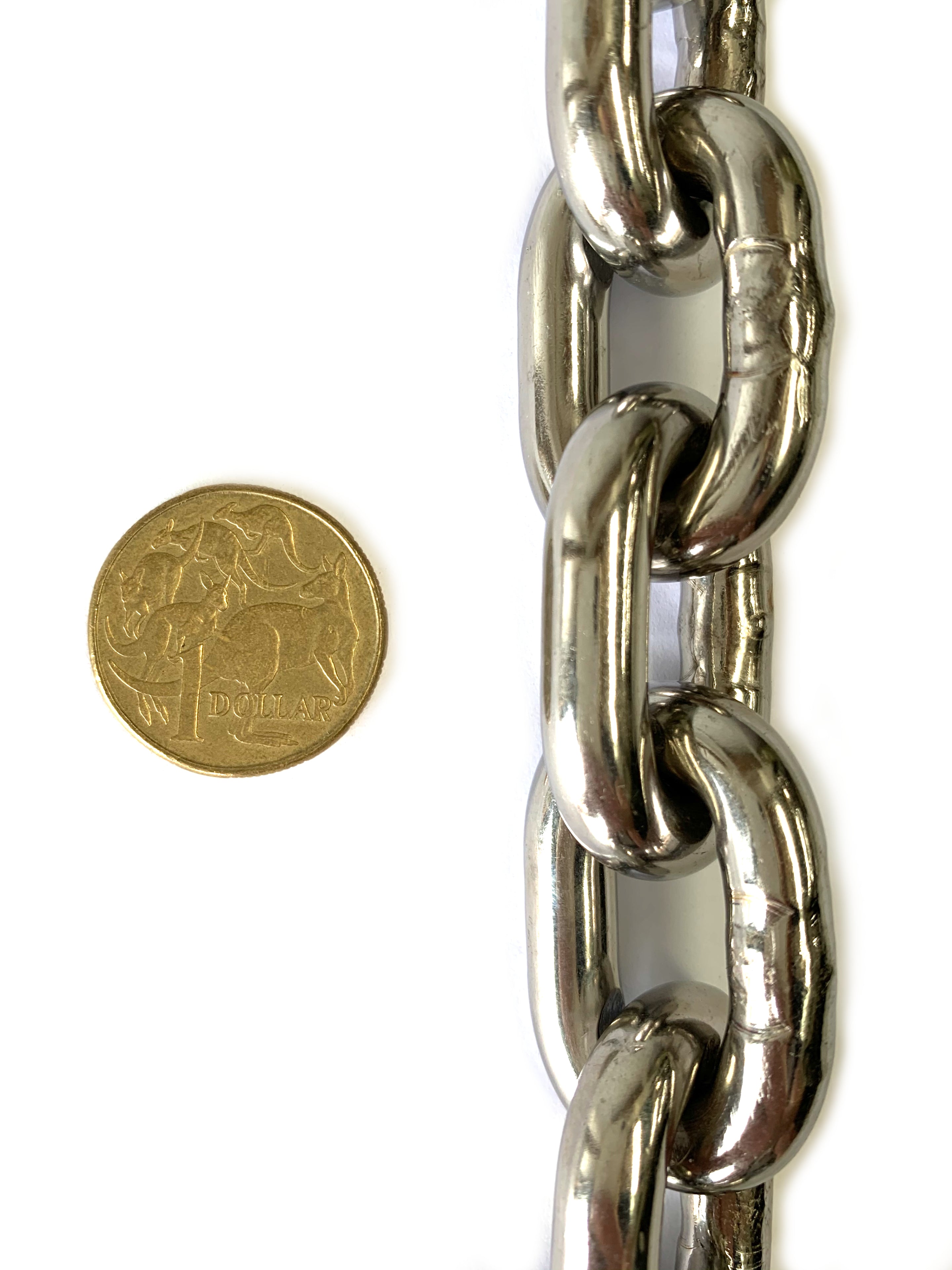 8mm Stainless Steel Short Link Welded Chain. By The Metre. Australia