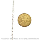 Trace Chain in a Silver Plated Finish. Size: 0.7mm, T70. Jewellery Chain, Australia wide shipping. Shop chain.com.au