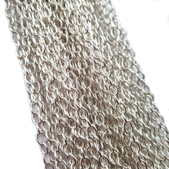 Trace Chain in a Silver Plated Finish. Size: 1.0mm, T100. Jewellery Chain, Australia wide shipping. Shop chain.com.au
