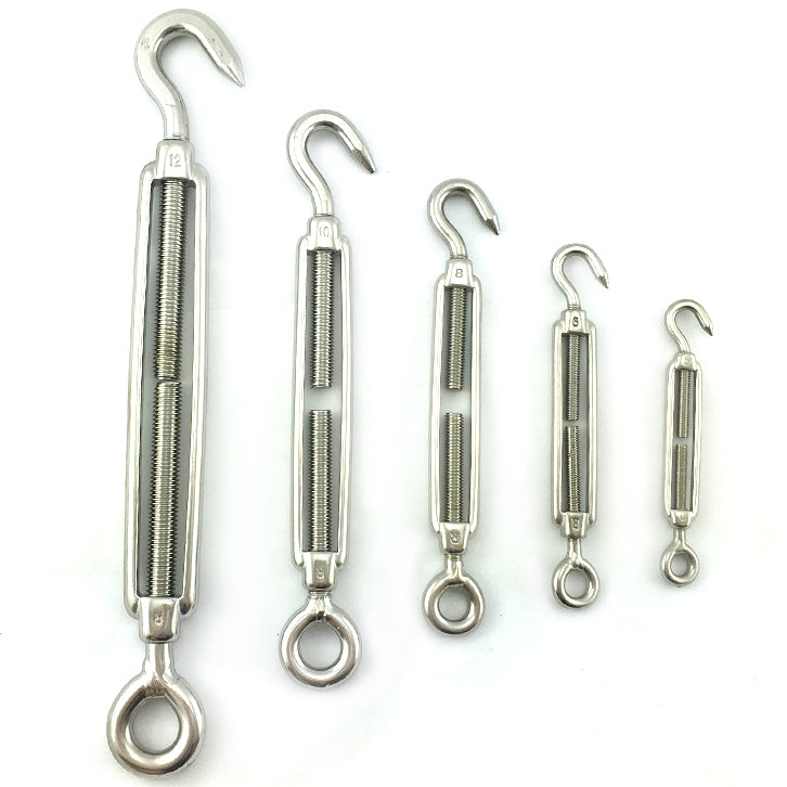 Open Body Turnbuckle Stainless Steel Hook and Eye Size 12mm. Australia