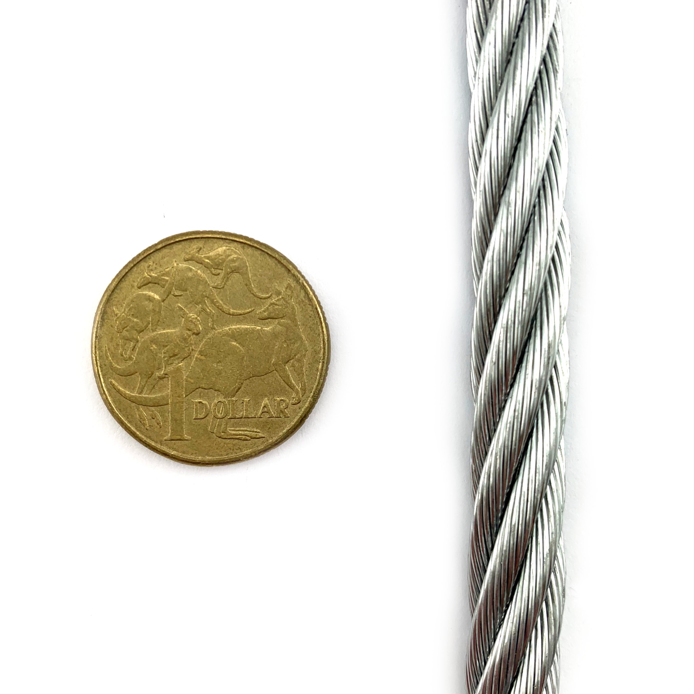 Galvanised wire rope, 10mm. 10m reel. Australia.