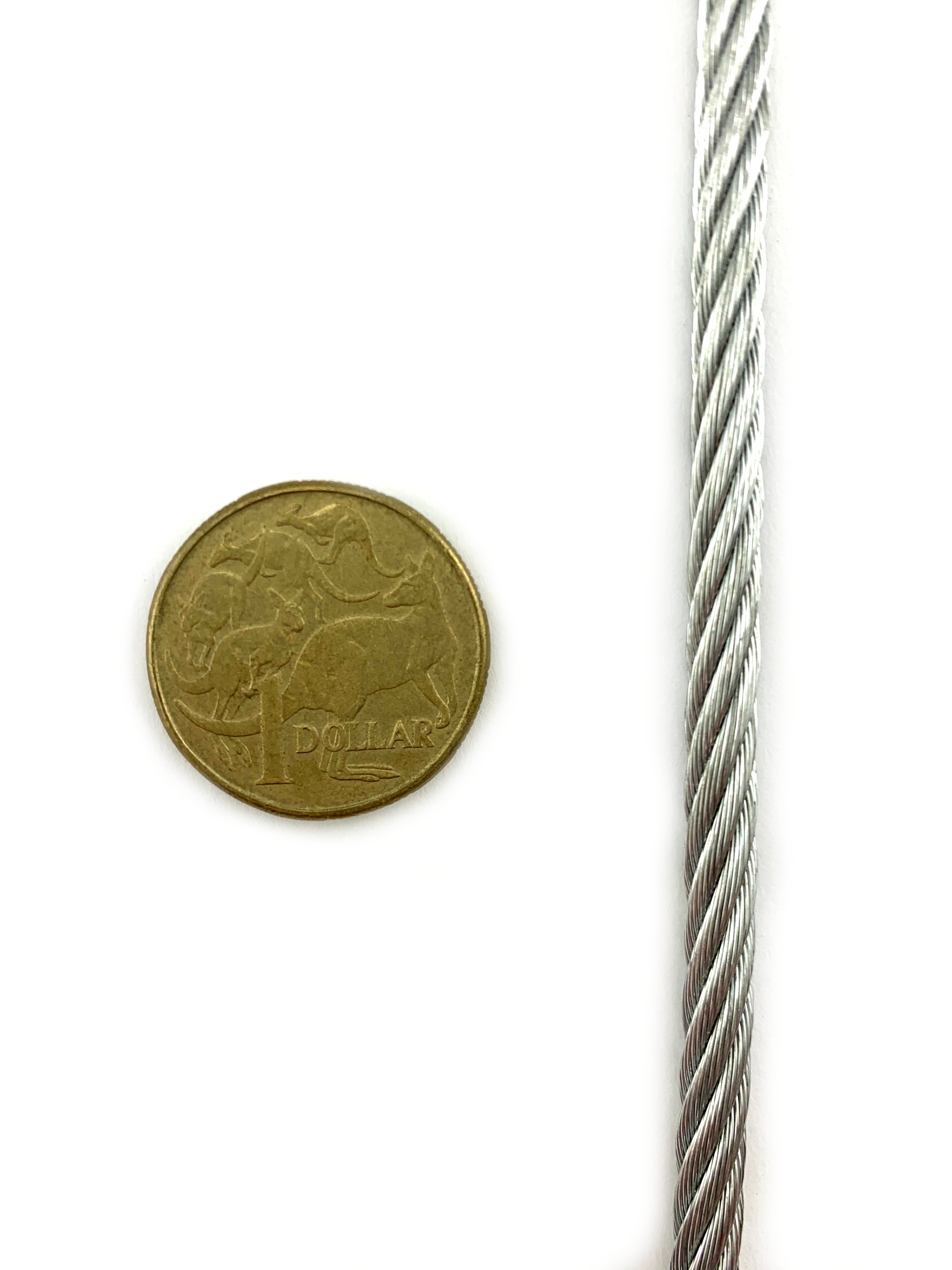 Galvanised Wire Rope, size 5mm. Qty 50 metre reel. Australia.