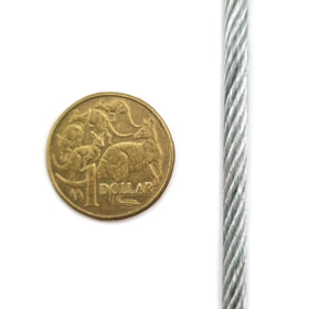 3mm PVC coated galvanised wire rope (wire cord / wire cable). Shop online chain.com.au. Australia wide shipping.