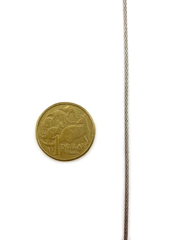 Stainless steel wire rope, size 1.5mm x 300m. Australia.