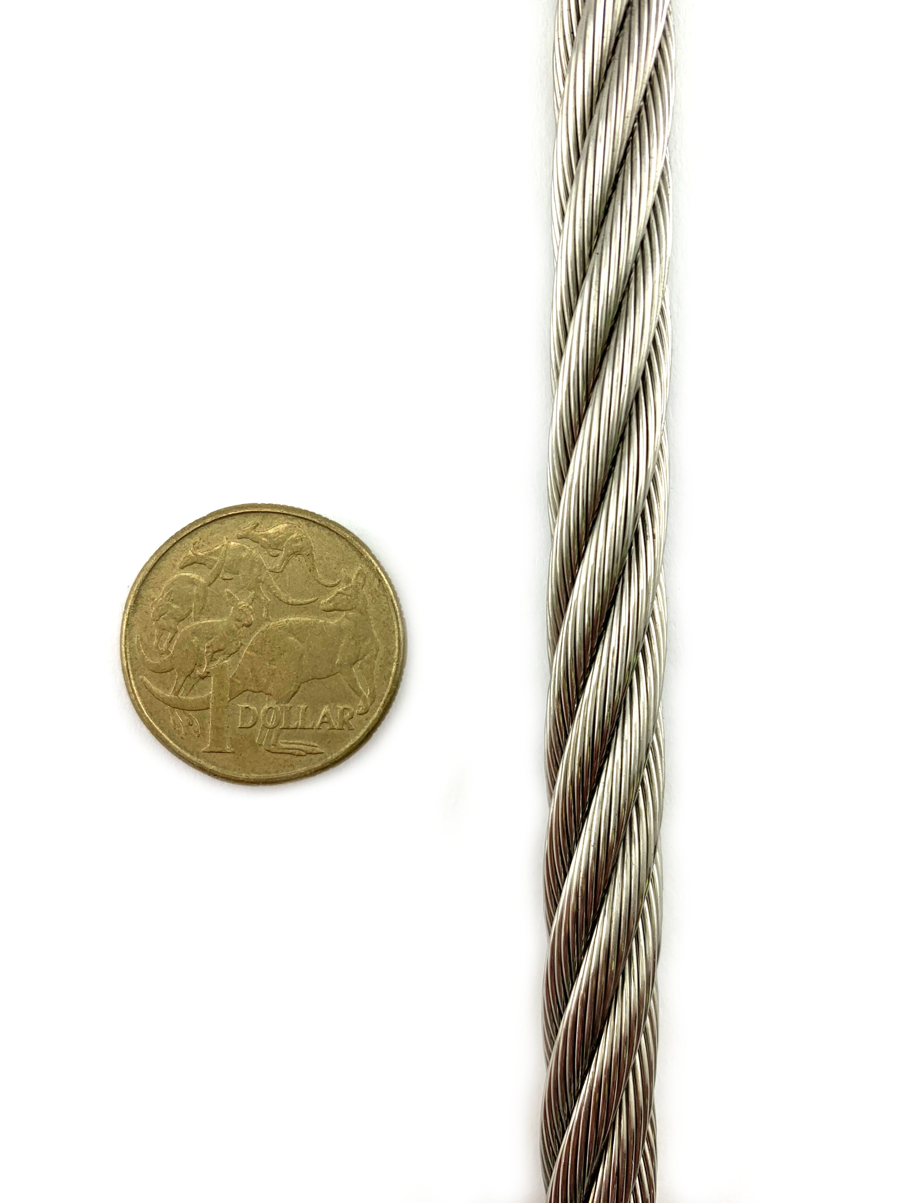 Stainless Steel Wire Rope, size 10mm. By The Metre. Australia