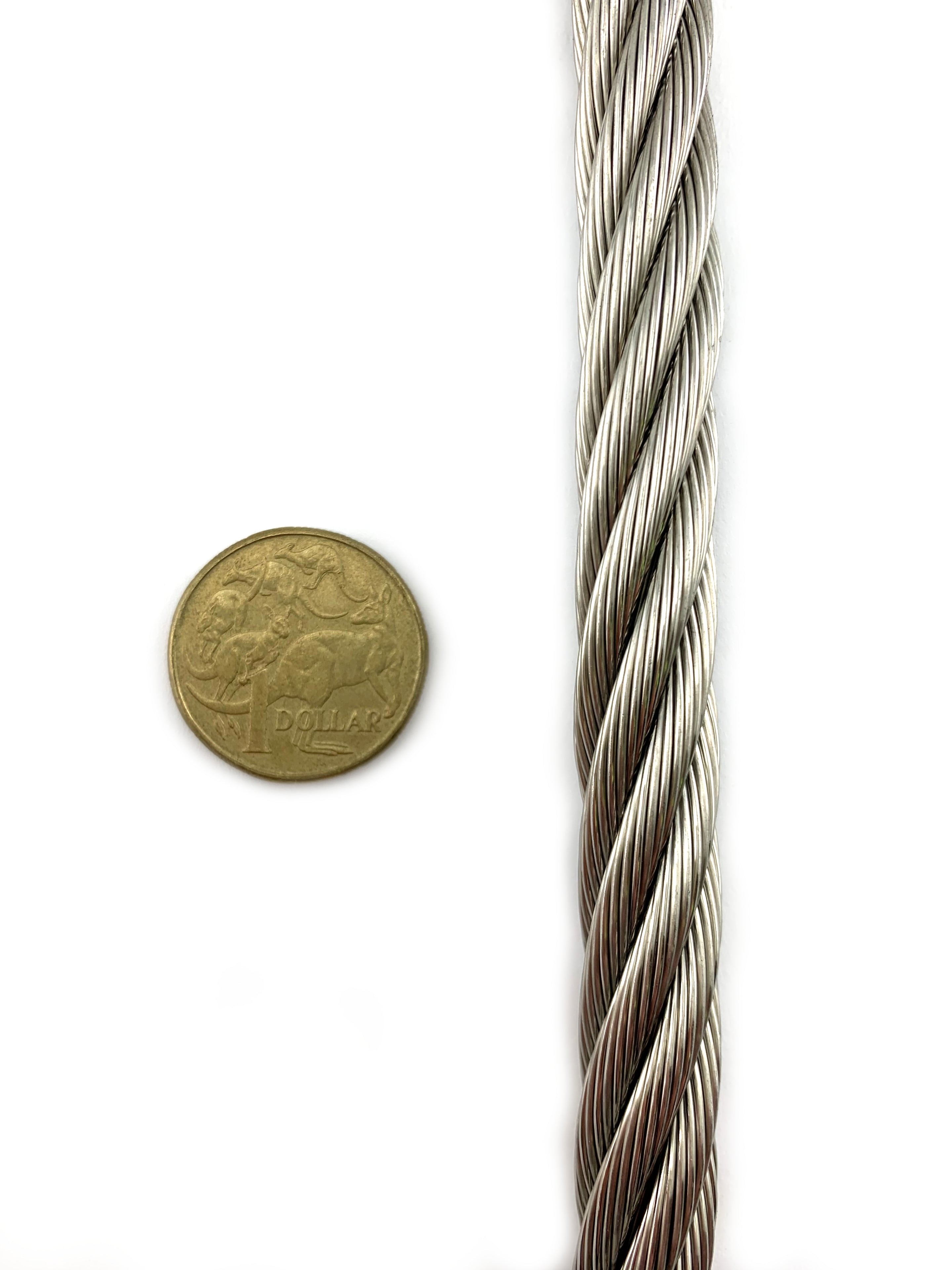 Wire rope, stainless steel, 12mm. By The Metre. Australia.